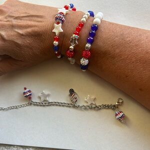 Handmade bracelet set 4th of July or Memorial Day